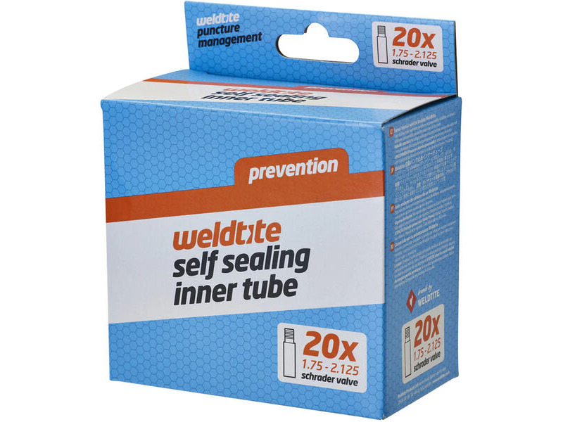 Weldtite Self-Sealing 20 x 1.75 - 2.125" Inner Tube - Schrader Valve click to zoom image