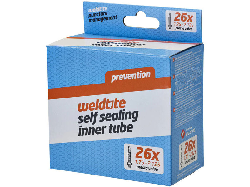 Weldtite Self-Sealing 26 x 1.75 - 2.125" Inner Tube - Presta Valve click to zoom image