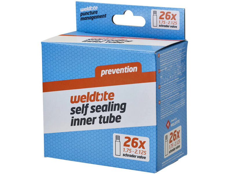 Weldtite Self-Sealing 26 x 1.75 - 2.125" Inner Tube - Schrader Valve click to zoom image