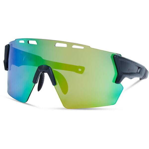 Madison Stealth Glasses - matt dark grey / green mirror click to zoom image