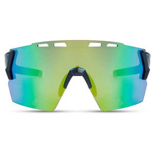 Madison Stealth Glasses - matt dark grey / green mirror click to zoom image