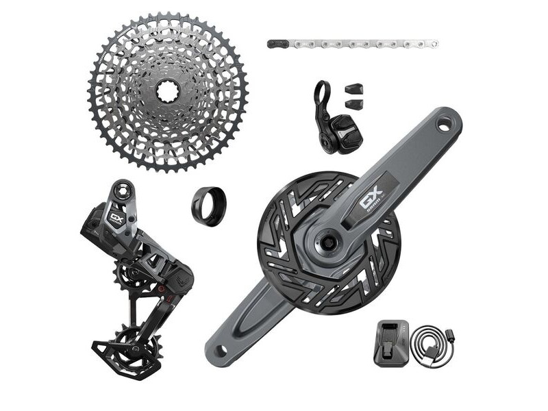 Sram Gx T-type Eagle E-mtb Transmission Axs Groupset (Rd W/Battery/Charger/Cord, Ec Pod, Fc Gx Bosch Isis 160 W/Cap, Cr T-type 36t,clip-on Guard, Cn 126l, Cs Xs-1275 10-52t): 160mm click to zoom image