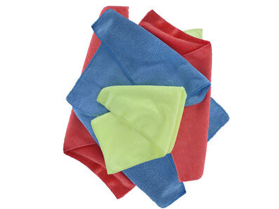 Oxford Microfibre Towels Pack of 6 Blue/Yellow/Red