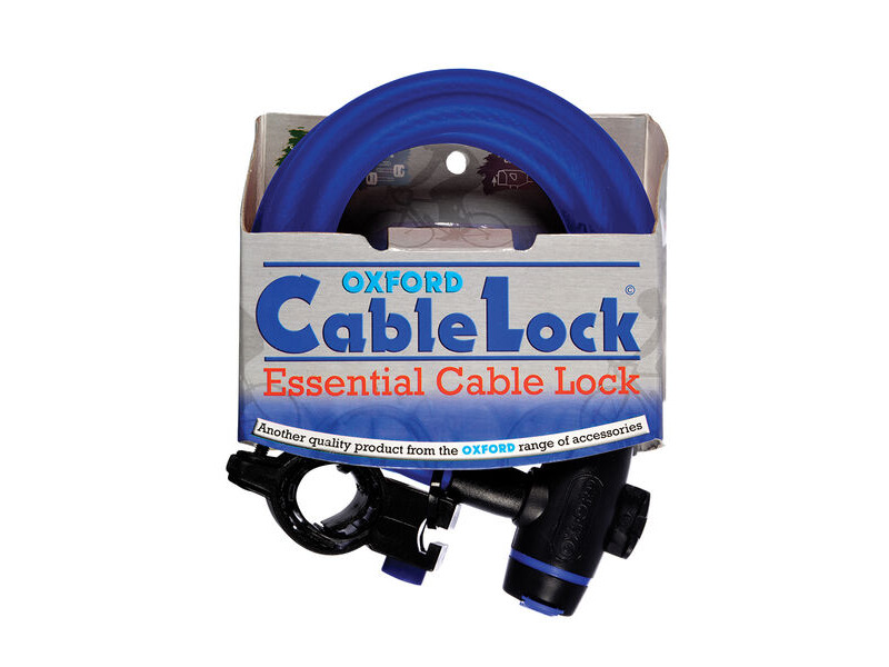 Oxford Cable Lock 12mm x 1800mm - Blue click to zoom image