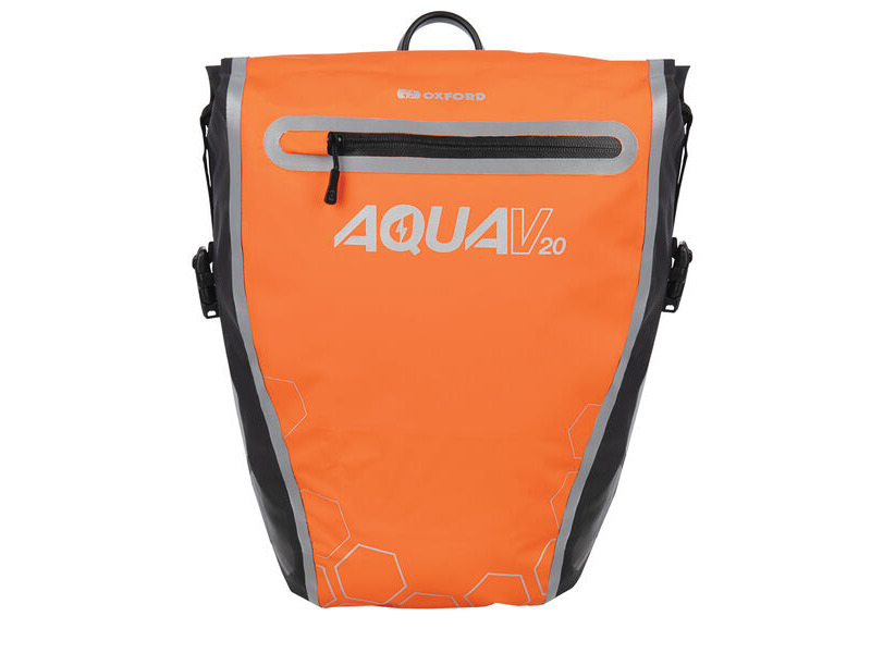 Oxford Aqua V 20 Single QR Pannier Bag Orange/Black click to zoom image