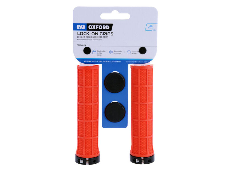 Oxford Lock On Slim Grips Red click to zoom image