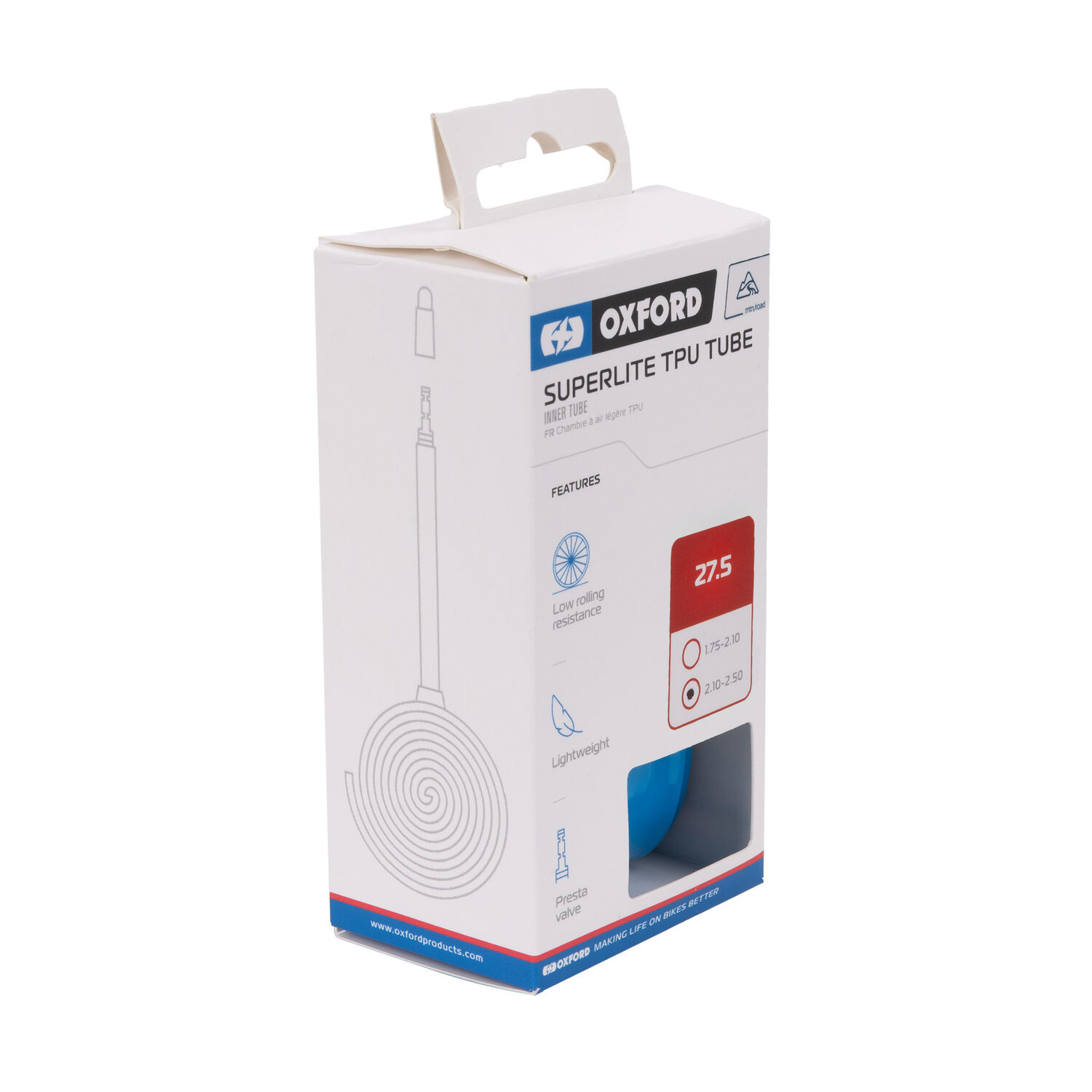 Oxford SuperLite TPU Inner Tube 27.5 x 2.10-2.50 Presta