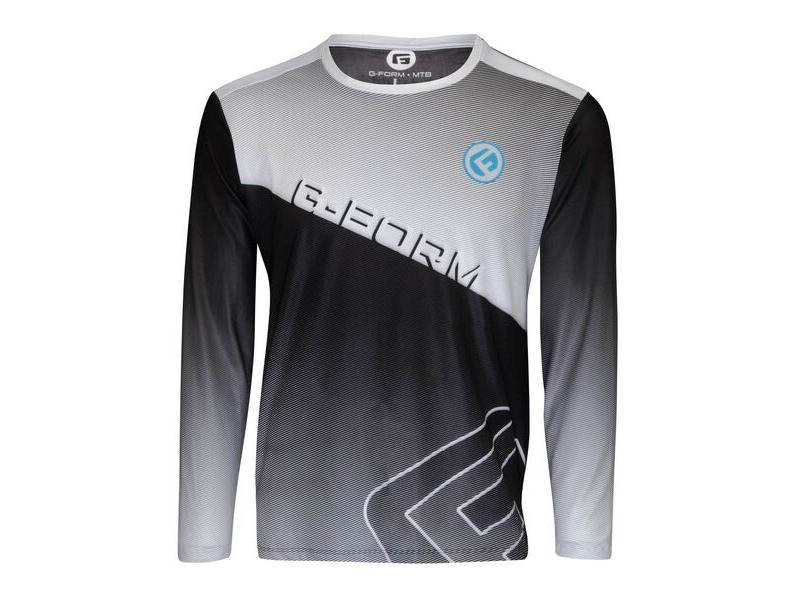 G-FORM Mens LS Podium Jersey Black/White click to zoom image