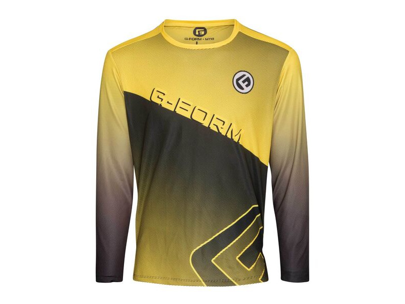 G-FORM Mens LS Podium Jersey Race Yellow/White click to zoom image