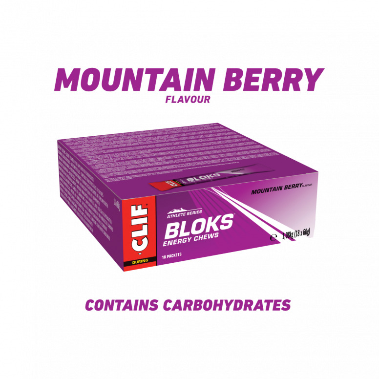 Clif Blok Energy Chews (18 Pack) Mountain Berry