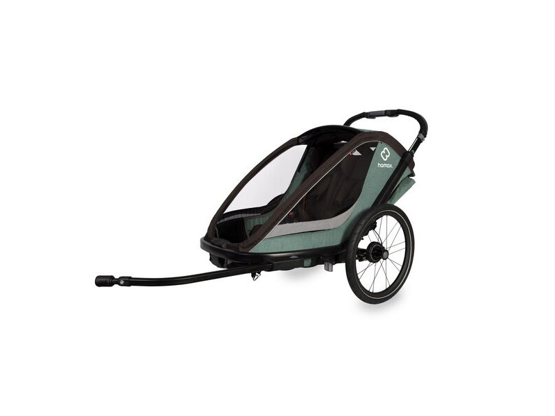 Hamax Cocoon Twin Child Bike Trailer Green/Black click to zoom image