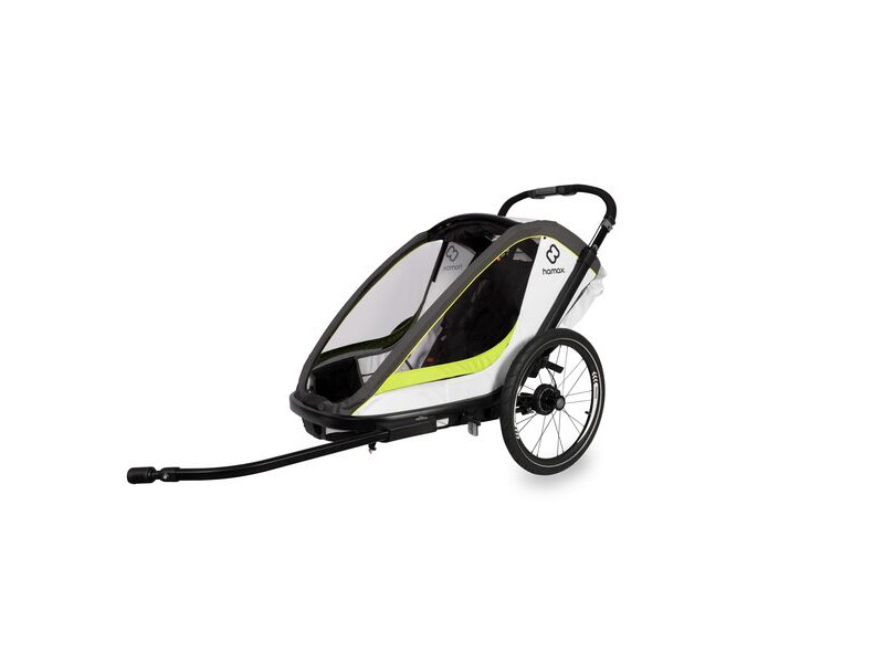 Hamax Breeze Twin Child Bike Trailer White/Green click to zoom image