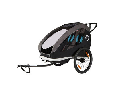 Hamax Traveller Twin Child Bike Trailer: Black/Grey Twin