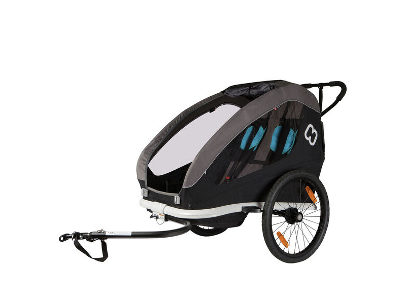 Hamax Traveller Twin Child Bike Trailer: Black/Grey Twin click to zoom image