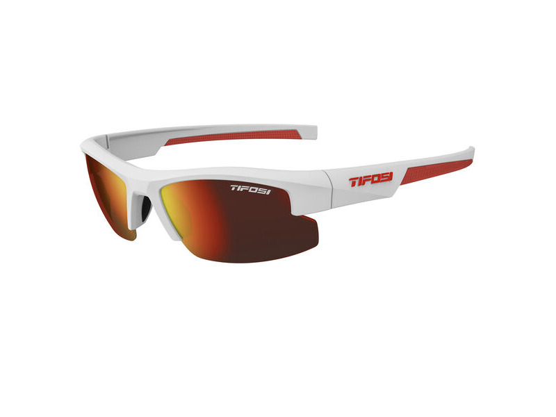 Tifosi Optics Shutout Single Lens Sunglasses Matte White/Red click to zoom image
