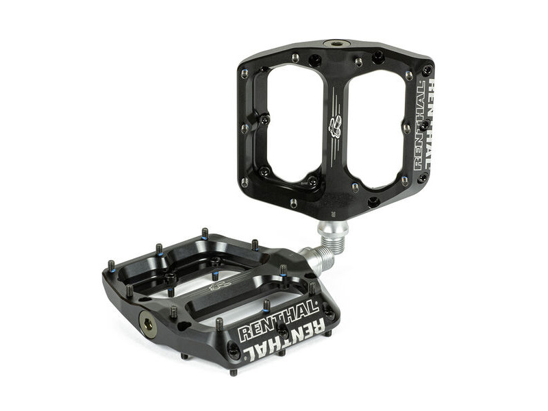 Renthal Revo-F Flat Pedals CNC Alloy Flat pedal, 100x104mm Platform, Fully serviceable Black click to zoom image